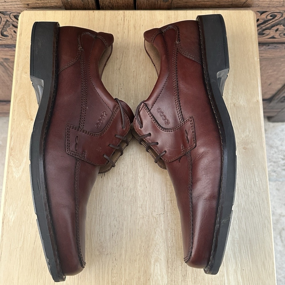 ECCO Oxford Shoes Men's Size 13/13.5 US 47 EU Leather Brown Lace Up Dress Office - Picture 3 of 10